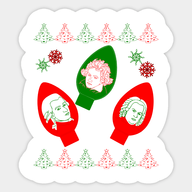 Music Composer Ugly Christmas Sweater Tee Sticker by celtgirlz